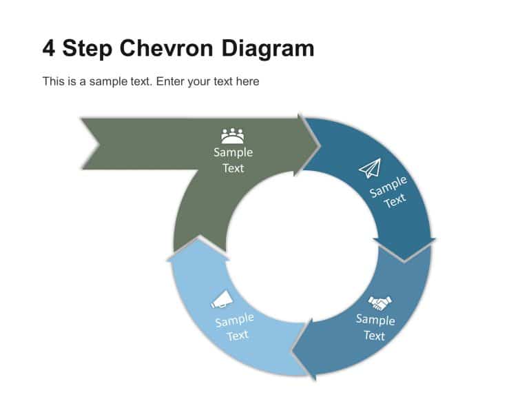 4 Step Circular Chevron Diagram PowerPoint Template & Google Slides Theme 11