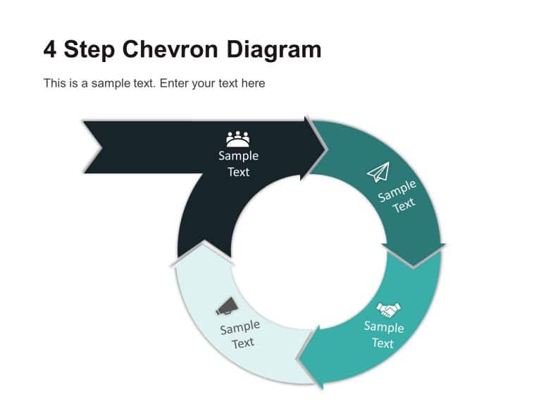 4 Step Circular Chevron Diagram PowerPoint Template & Google Slides Theme 12