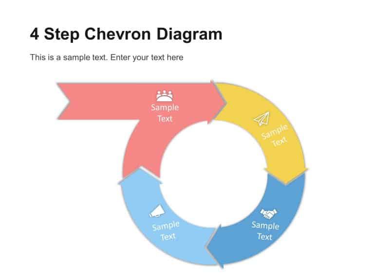 4 Step Circular Chevron Diagram PowerPoint Template & Google Slides Theme 13