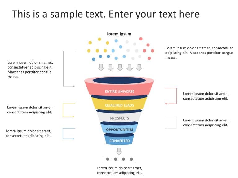 5 Steps Sales Funnel Diagram PowerPoint Template