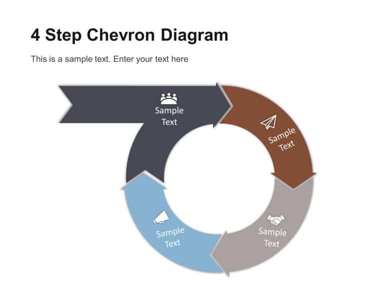 4 Step Circular Chevron Diagram PowerPoint Template & Google Slides Theme 14