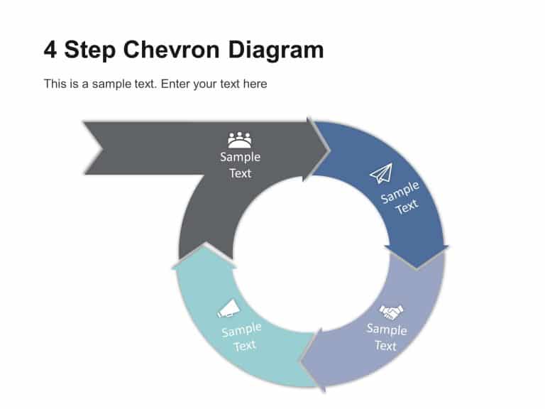 4 Step Circular Chevron Diagram PowerPoint Template & Google Slides Theme 15