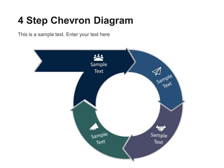 4 Step Circular Chevron Diagram PowerPoint Template & Google Slides Theme 16