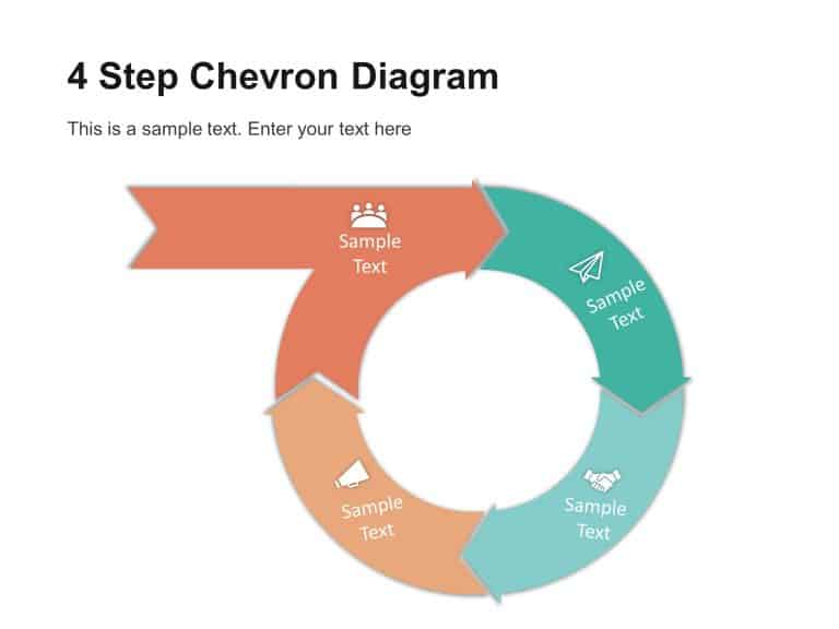 4 Step Circular Chevron Diagram PowerPoint Template & Google Slides Theme 1