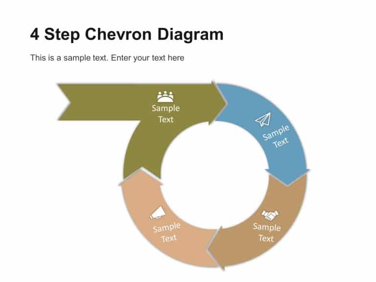 3 Step Circular Chevron Diagram Powerpoint Template 0191