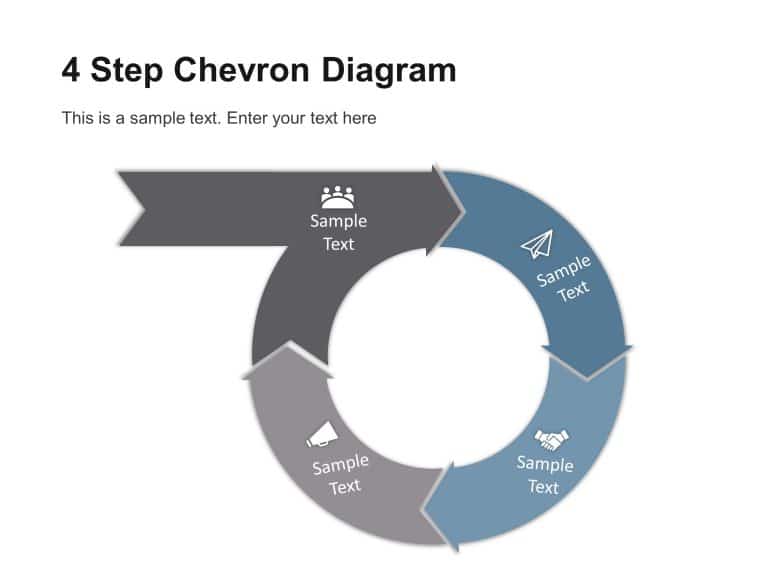 4 Step Circular Chevron Diagram PowerPoint Template & Google Slides Theme 3