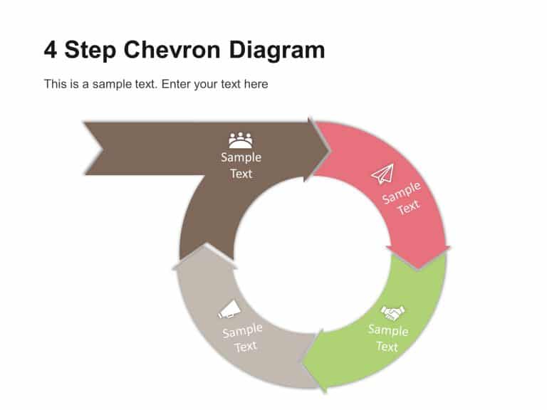 4 Step Circular Chevron Diagram PowerPoint Template & Google Slides Theme 4