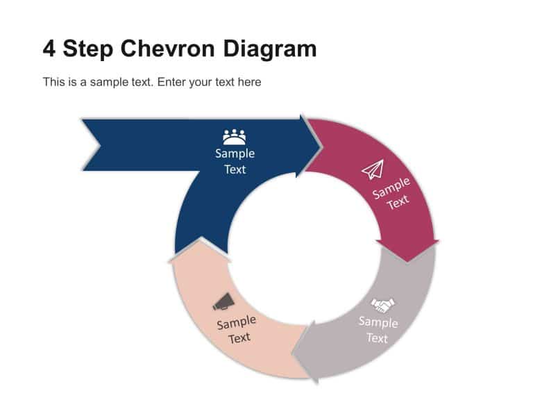 4 Step Circular Chevron Diagram PowerPoint Template & Google Slides Theme 5