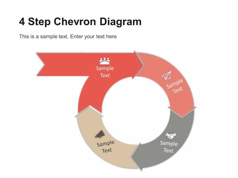 4 Step Circular Chevron Diagram PowerPoint Template & Google Slides Theme 6