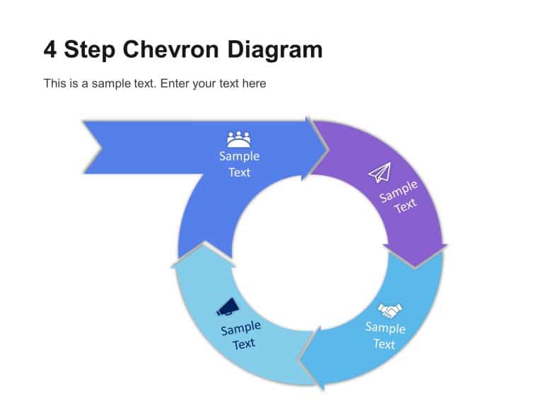 4 Step Circular Chevron Diagram PowerPoint Template & Google Slides Theme 7