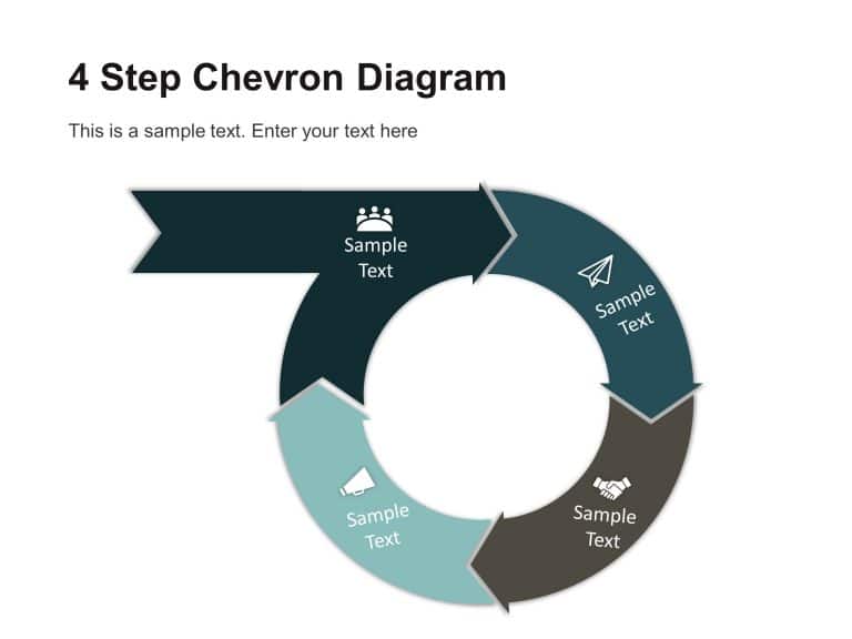 4 Step Circular Chevron Diagram PowerPoint Template & Google Slides Theme 8