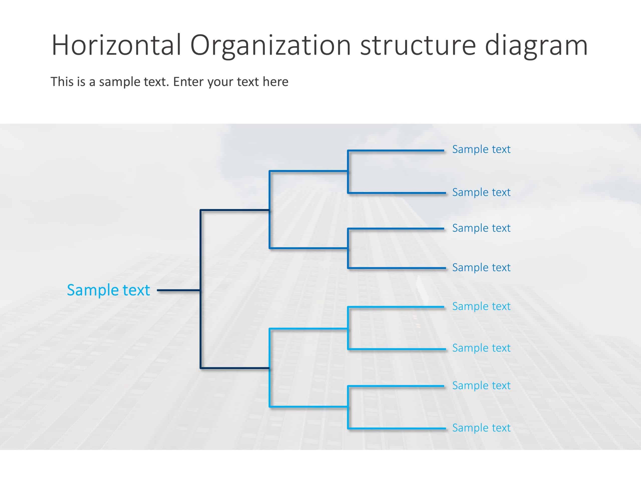 Horizontal Organization Structure Diagram PowerPoint Template