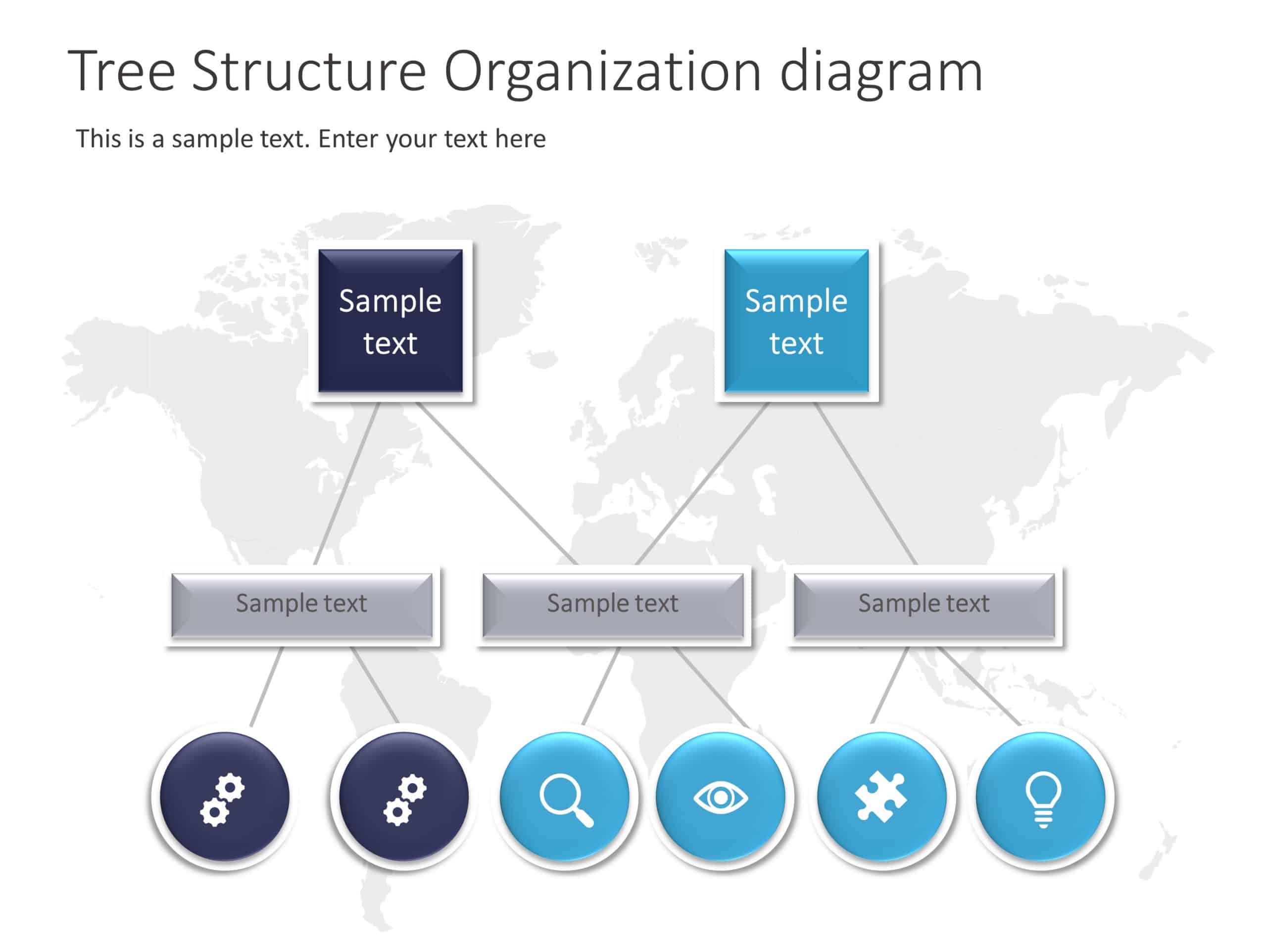 Tree Structure Organization Diagram PowerPoint Template