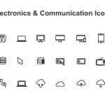 Electronics & Communication Marketing Icons PowerPoint Template & Google Slides Theme
