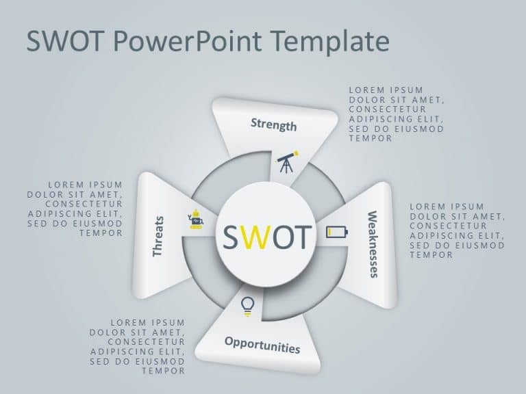 4 Steps Triangle SWOT PowerPoint Template