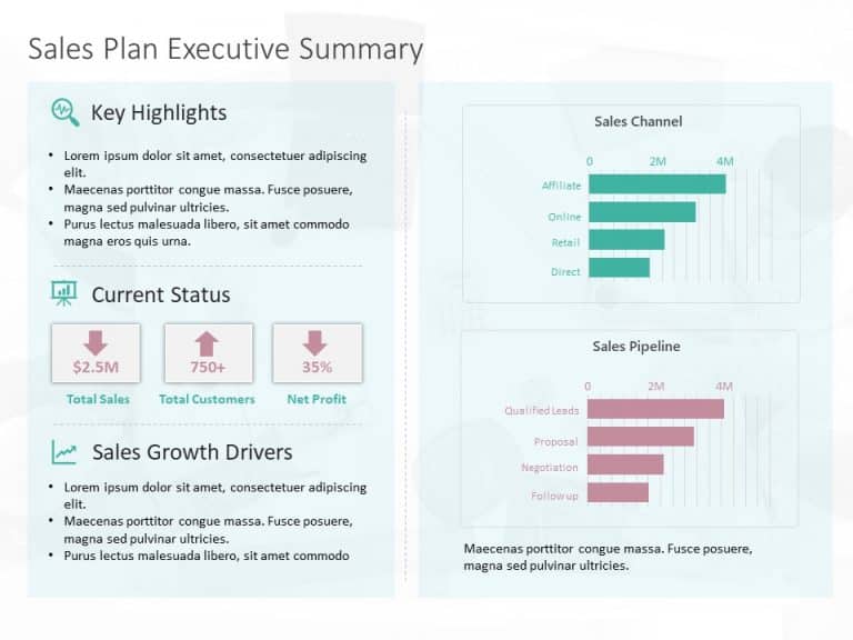 Sales Dashboard Executive Summary PowerPoint Template & Google Slides Theme 1