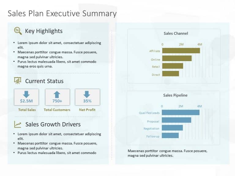 Sales Dashboard Executive Summary PowerPoint Template & Google Slides Theme 2