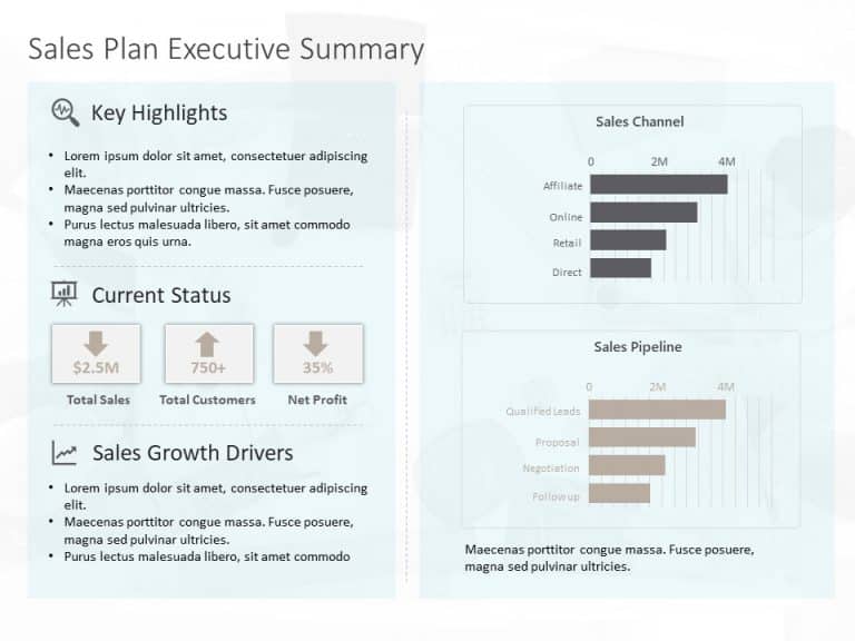 Sales Dashboard Executive Summary PowerPoint Template & Google Slides Theme 3