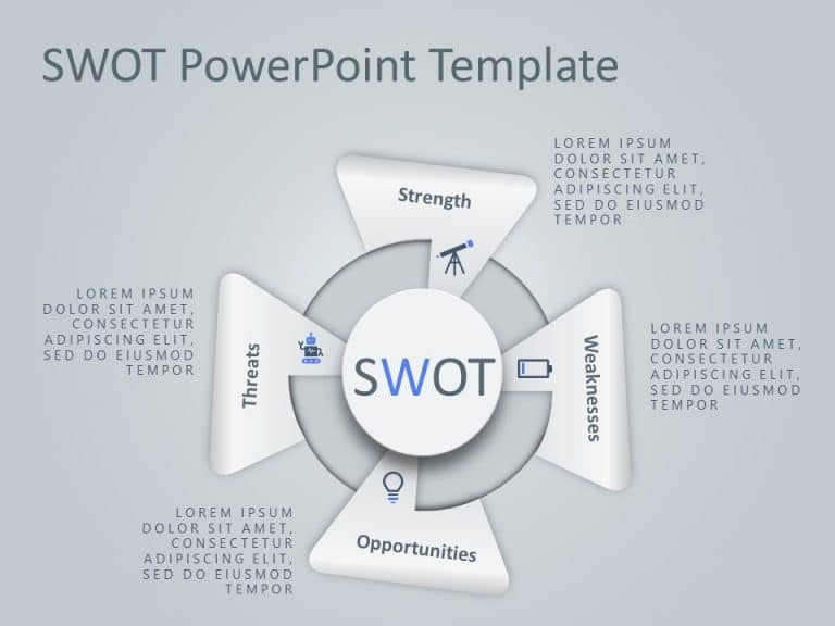 4 Steps Triangle SWOT PowerPoint Template