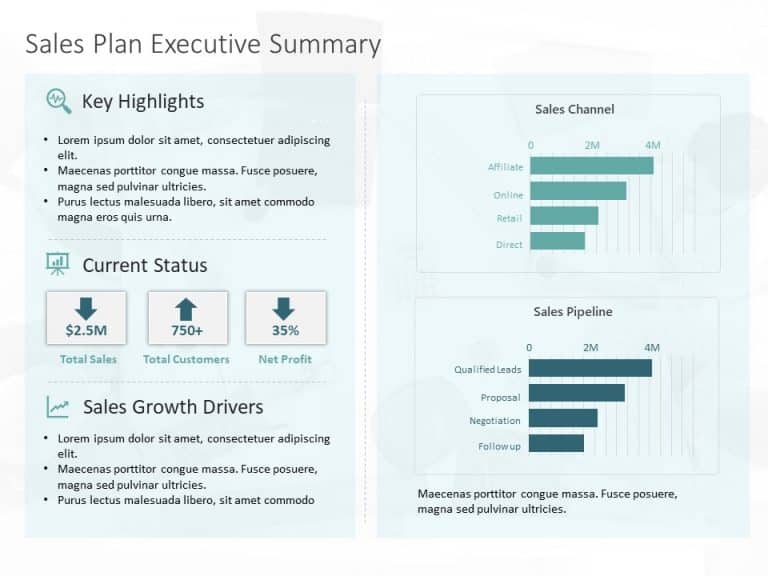 Sales Dashboard Executive Summary PowerPoint Template & Google Slides Theme 8