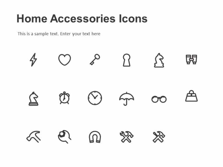 Home Accessories Icons PowerPoint Template & Google Slides Theme