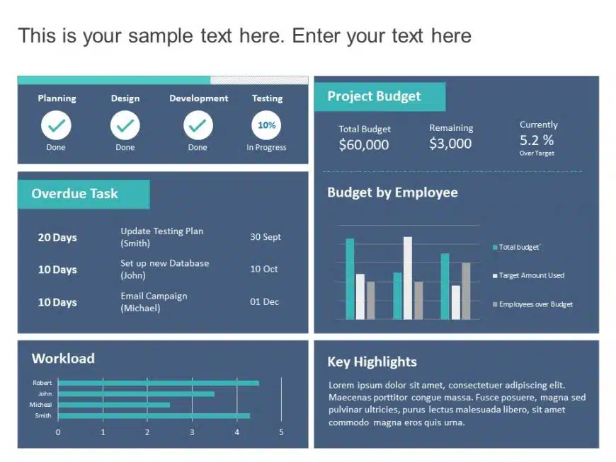 Project Dashboard 7 PowerPoint Template