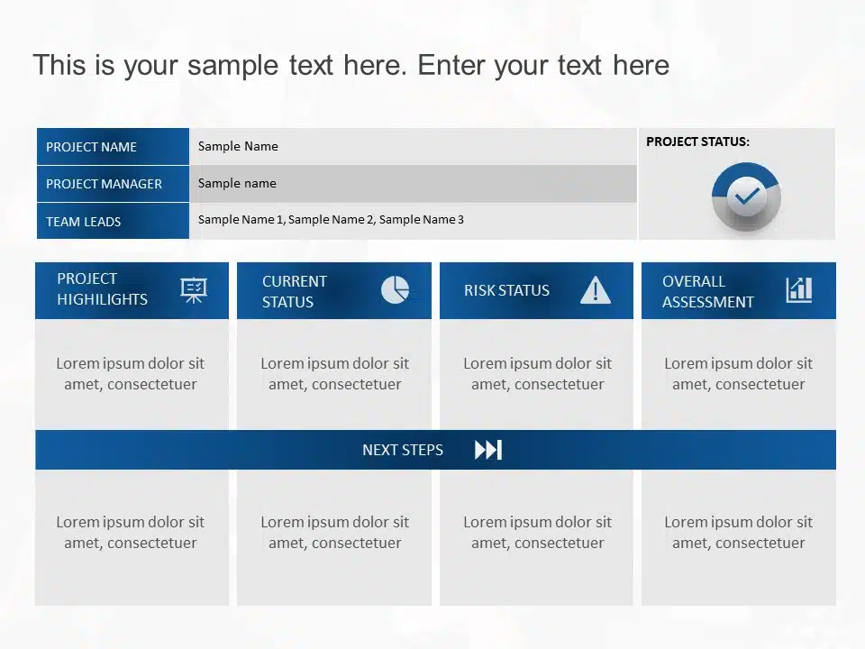 Project Status Template Powerpoint