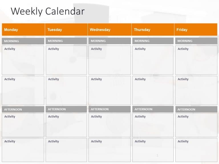 Weekly Calendar PowerPoint Template & Google Slides Theme