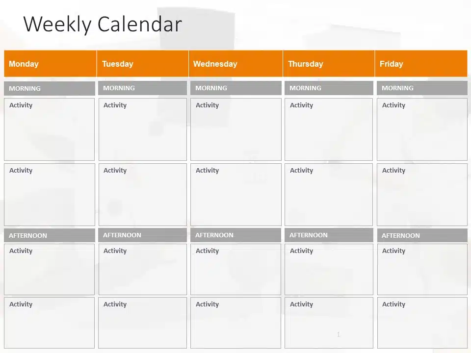 Weekly Calendar PowerPoint Template