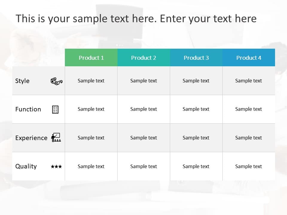 Product Comparison 4 PowerPoint Template