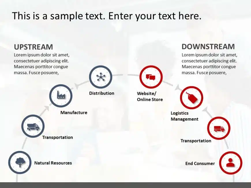 Upstream Downstream Business Value Chain PowerPoint Template