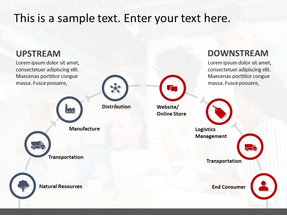 Upstream Downstream Business Value Chain PowerPoint Template & Google Slides Theme