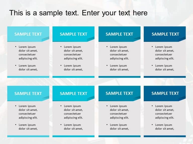 Animated 4 Box text and Tables PowerPoint Template