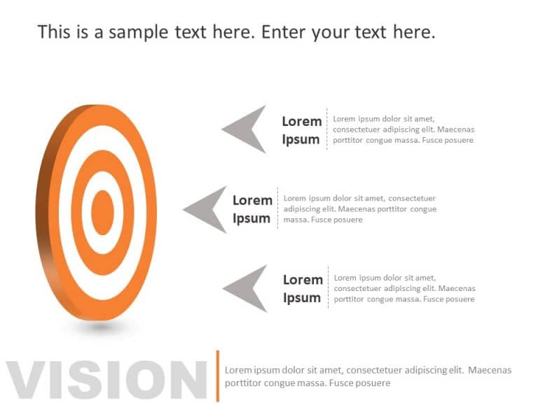 Orange Target Vision Strategy Diagram Presentation Template & Google Slides Theme