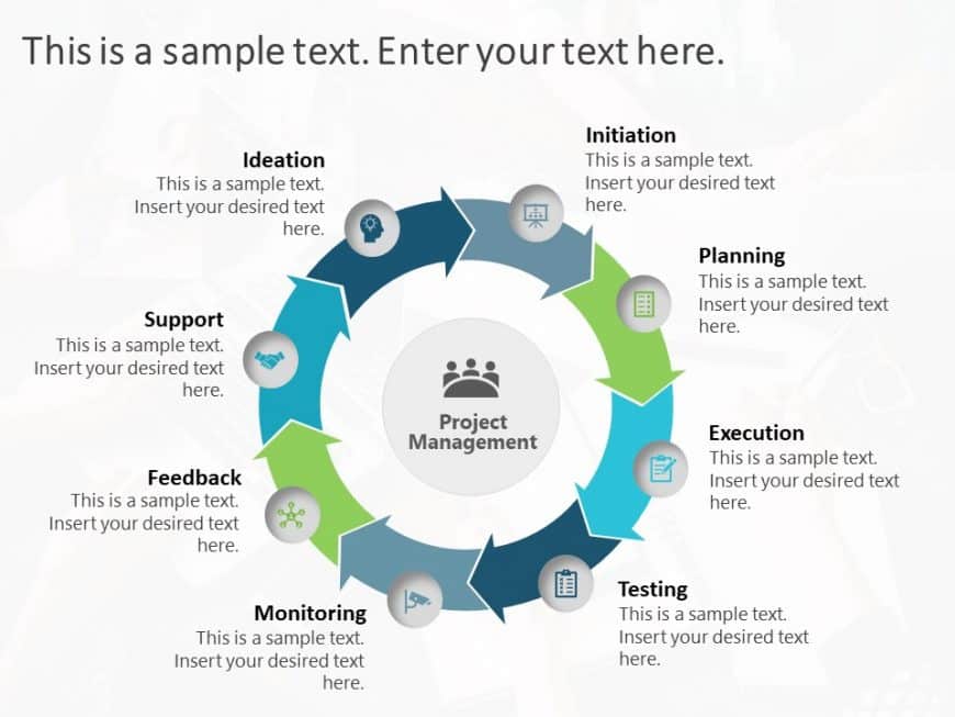 Project Management 8 Steps PowerPoint Template