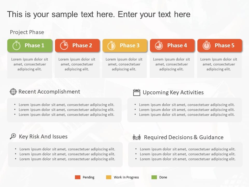 Project Phases Status Summary PowerPoint Template & Google Slides Theme