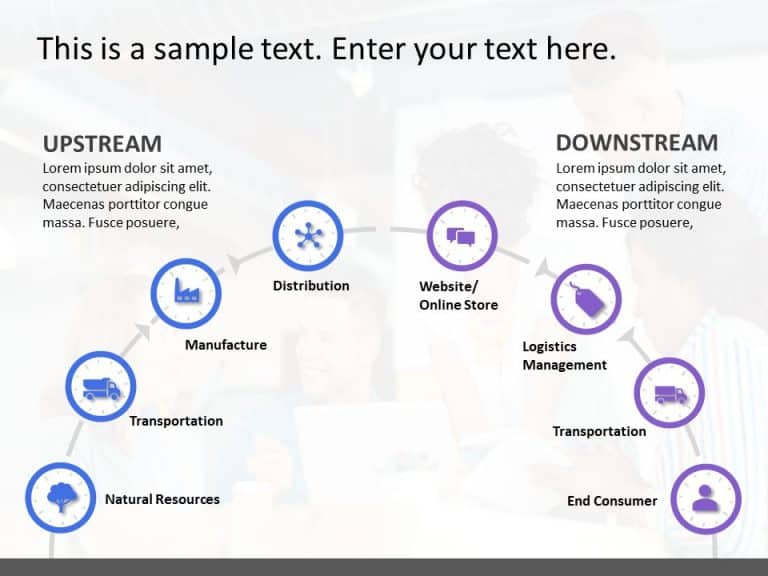 Upstream Downstream Business Value Chain PowerPoint Template SlideUpLift