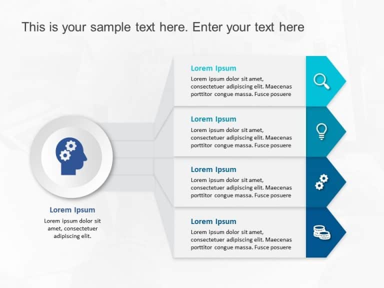 Free Four Step Sub Heading Diagram PowerPoint Template