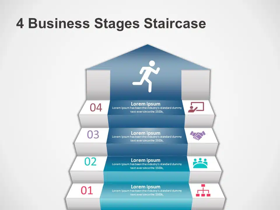 4 Business Stages Diagram PowerPoint Template & Google Slides Theme