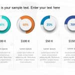 4 Circular Dials Market Share PowerPoint Template & Google Slides Theme