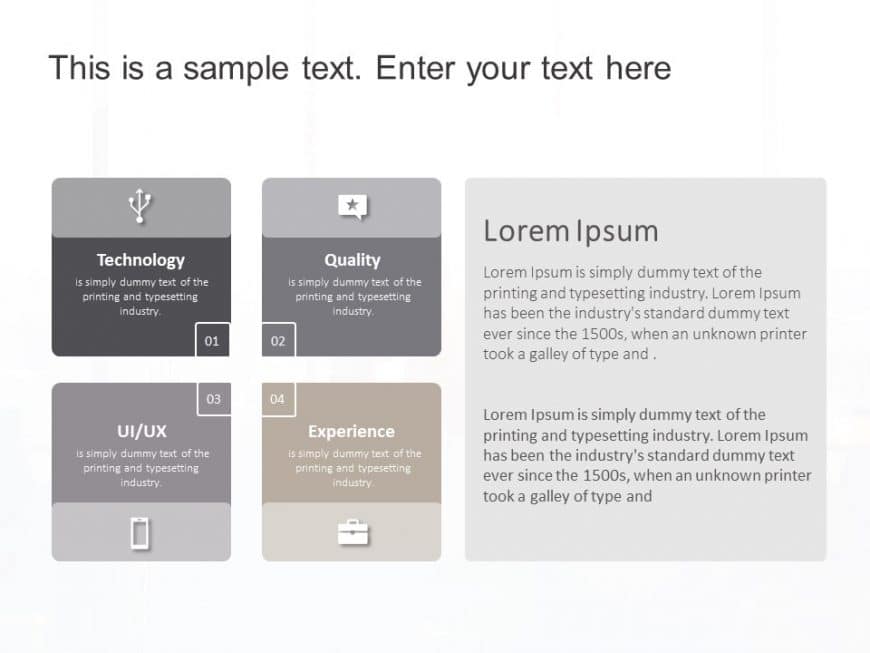 4 Steps Quadrant Strategy PowerPoint Template