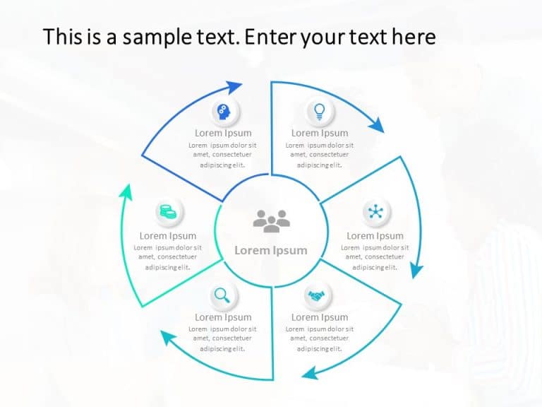 6 Steps Circular Business Strategy PowerPoint Template