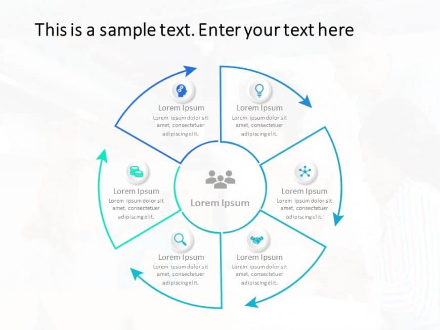 6 Steps Circular Business Strategy PowerPoint Template