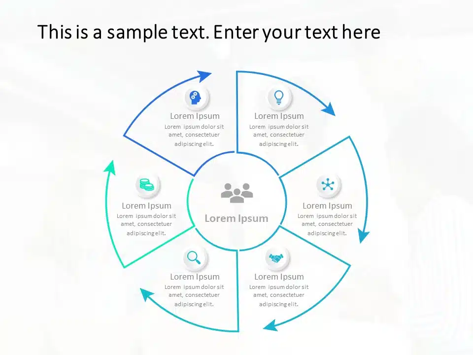 6 Steps Circular Business Strategy PowerPoint Template & Google Slides Theme