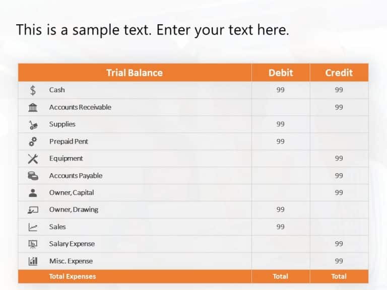 Trial Balance Financial PowerPoint Template & Google Slides Theme