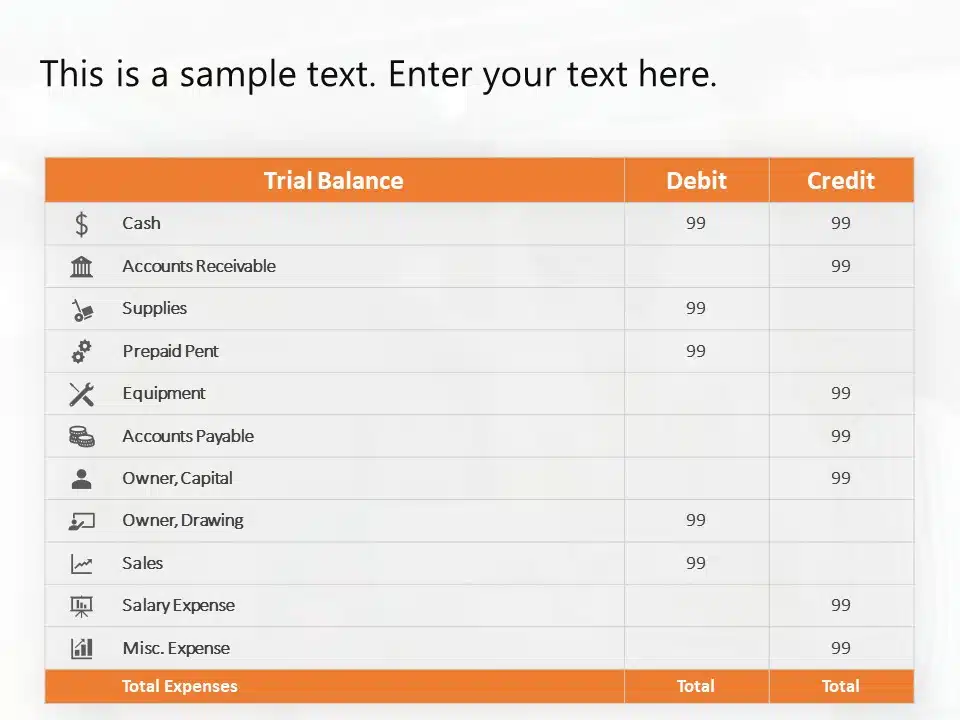 Trial Balance Financial PowerPoint Template & Google Slides Theme