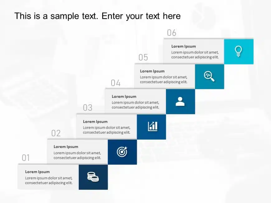 6 Steps Business Growth PowerPoint Template