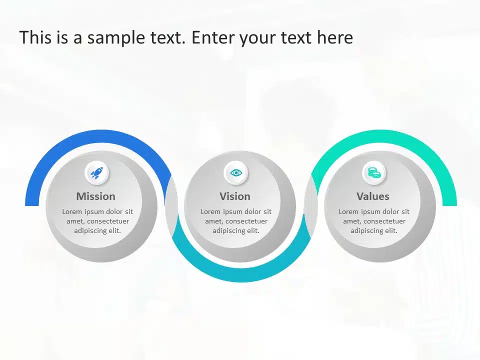 Mission Vision 3 Steps PowerPoint Template & Google Slides Theme