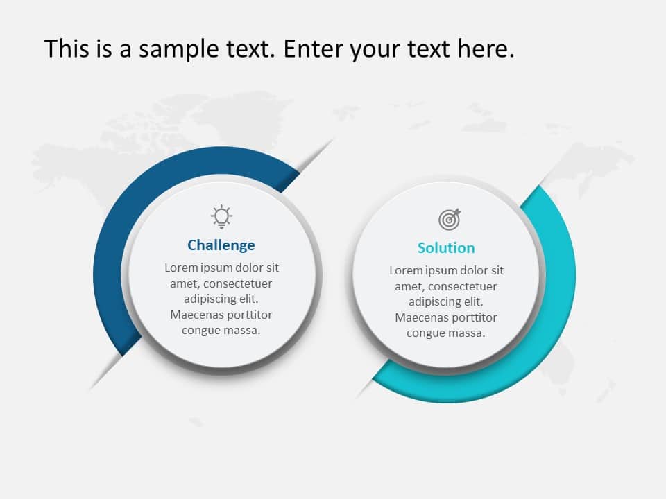 2 Steps Challenges and Solution PowerPoint Template