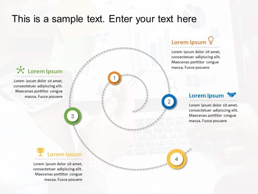 4 Steps Spiral PowerPoint Template